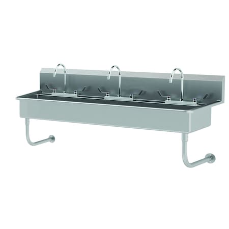 Advance Tabco Wall Mounted Multi-Station Hand Wash Sink with Rear Deck 60"W x 23"D x 27-1/4"H (overall) FS-WMD-60-F